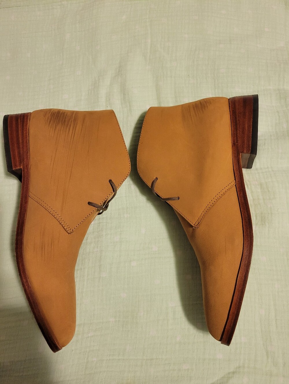 Nisolo Isa Suede Leather Lace Up Chukka Booties, Sand Suede - Size 8.5 - Picture 15 of 16